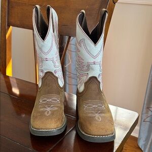 Kids Western Cowboy Boots - Brown and Pink